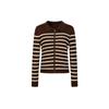 JUZUI Women's Striped Knit Polo Sweater