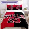 3pcs Chicago Bulls Design Cover Set - HD Printed Bedding with 1 Cover and 2 Pillowcases - Perfect for Home and Dorm Decor