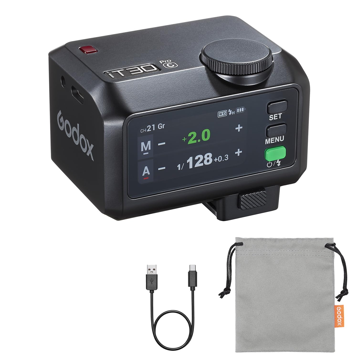 

GODOX iT30Pro TTL Camera Touchscreen Compatible with Canon Cameras C Flash, 2.4G Wireless, 7.4V/900mAh, Operation, (iT30Pro (Black)) чёрный