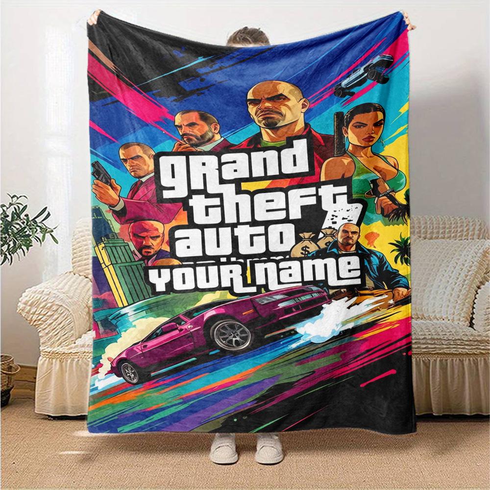 Grand Theft Auto Customize Your Name Blanket Gift Personalized Blanket Warmthful Decor Throw For Office Bedding Chair Home Decor for All Occasions