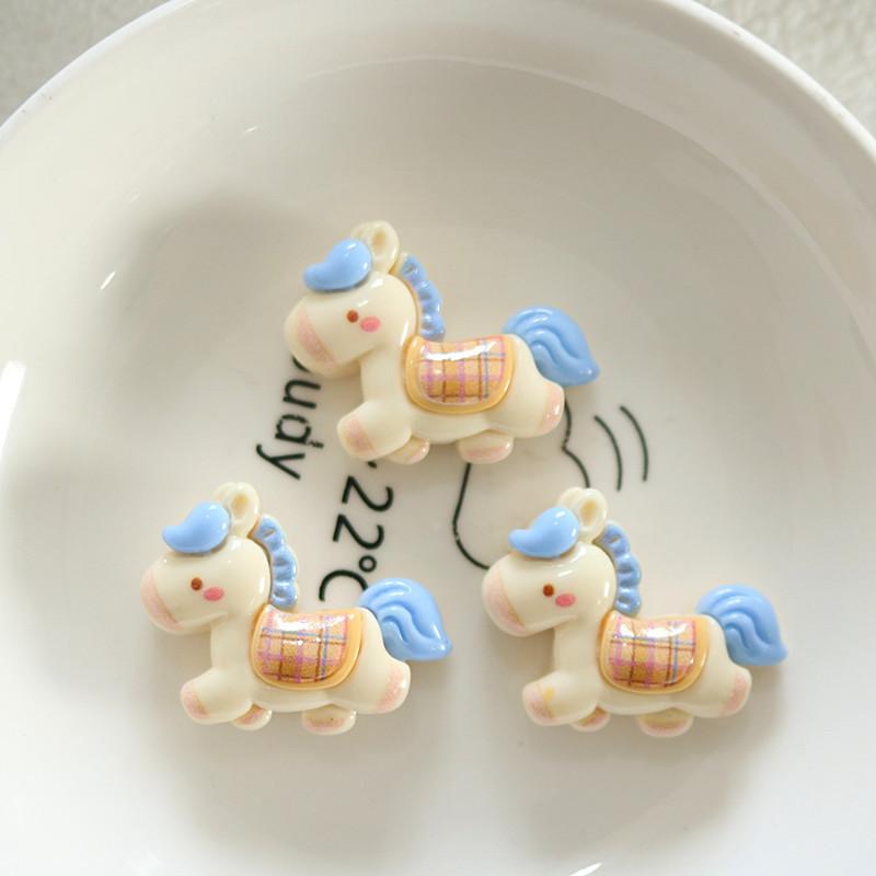 

10 шт./Набор Милый Бегущий Конь Подвеска Для Изготовления Украшений Фурнитура Кавайные Животные из Смолы Шармы Плоская Основа DIY Серьги синий