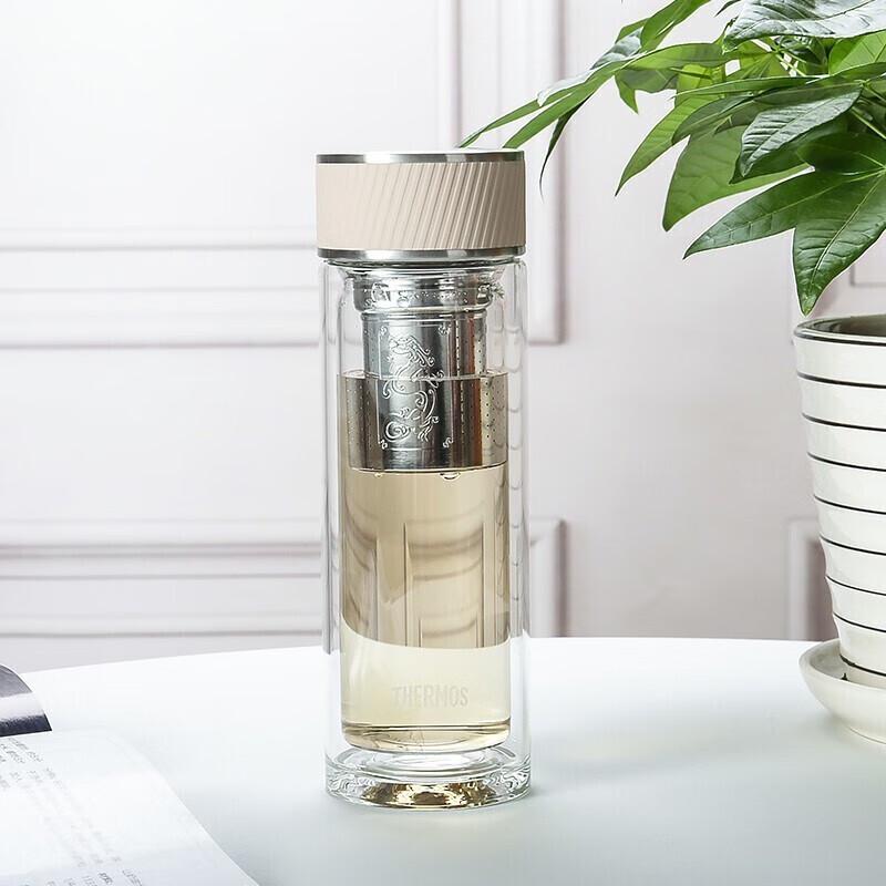 THERMOS 400ML Double-Layer Glass Insulated Tea Mug