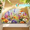 1Pcs Vibrant Spring Flower Semi Circle Welcome Doormat Non-Slip for Outdoor Patio Porch Kitchen Bathroom Entryway Floor Mat