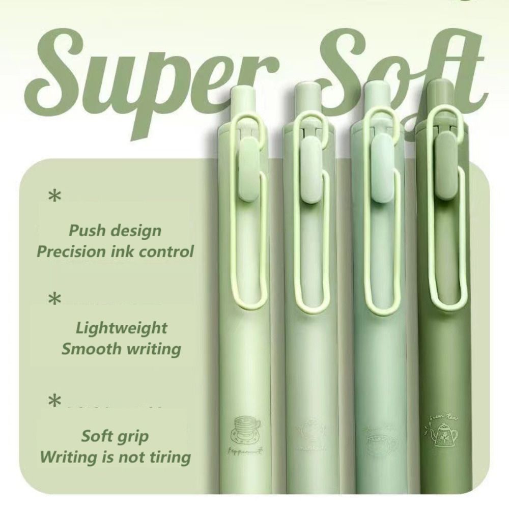 4PCS/Box 0.38MM Tip Fountain Pen Replaceable Ink Sac Gel Pen Quick-drying Neutral Pen  Student Test