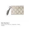 GUCCI GG Emblem Coated Textile, Leather Card Holder Regular Women's Light Beige & Silver 819121-FAFGH-8741