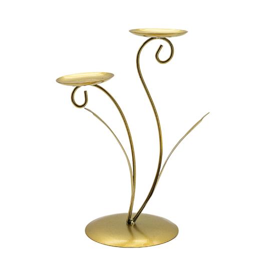 Iron Tulip Candle Holder Decoration 3-Arm Flower Candlestick Home Office Living