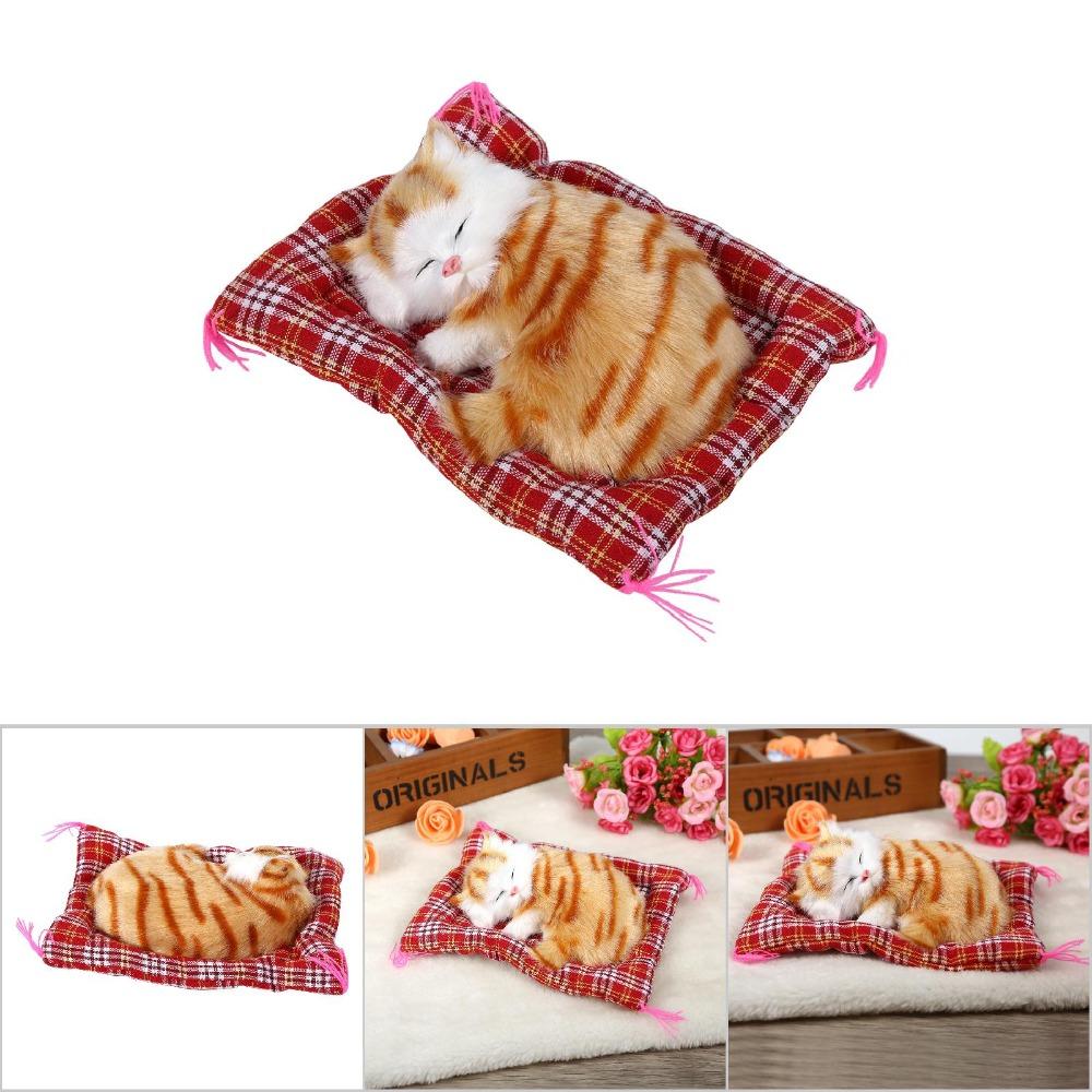 Simulation Sounding Kitten Sounding Toy Sleeping Kittens Cat Plush Toy Cute Kitten Plush Toy  Home