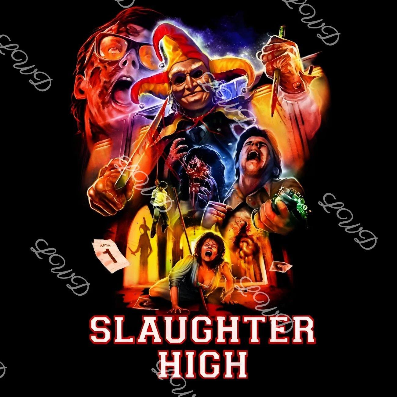 Slaughter High Horror Movie T-Shirt | 80 s Slasher Tee Cult Graphic Art Print S