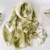 Pretty Gradient Leaves Women Foulard Elegant Chiffon Georgette Bandana Scarf Summer Beach Sun Protection 50*160cm