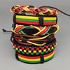 Nastavitelná sada etnických pletených náramků Jamajka - Červená, Žlutá, Zelená (6 kusů)