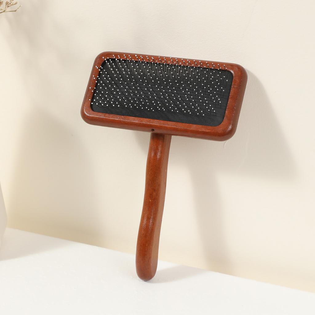 Taotao husdjursfläck massivt trähandtag luftkudde ståltråd tät tandradskam hundkam tillverkare för att borsta kattborste