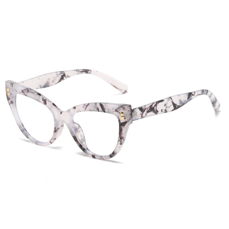 Anti Blue Light Optical Cat Eye Glasses Women Vintage Brand Designer Myopia Prescription Sexy Ladies Rivet Eye Glasses Frame