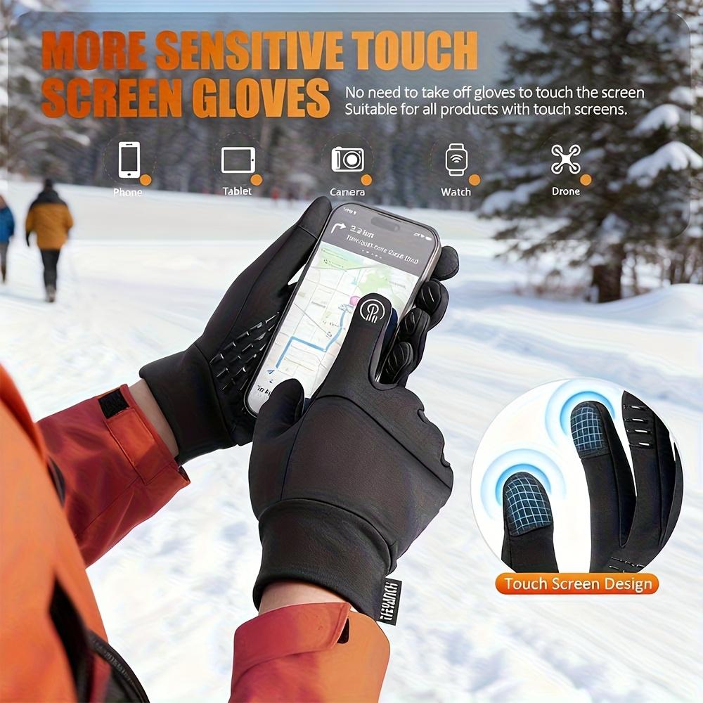 Winter Outdoor Sports Gloves, Touchscreen Compatible, Fleece-Lined Warm, Suitable for Fishing, Running, Outdoor Activities