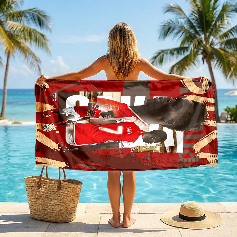 Bukayo Saka Strandtuch Weiches Mikrofaser Sommerhandtuch Schnelltrocknendes Saugfähiges Handtuch für Strand Schwimmbad Reisen