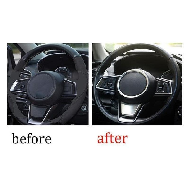 For Subaru Crosstrek 2019-2023 Silver Titanium Steering Wheel Logo Emblem Trim