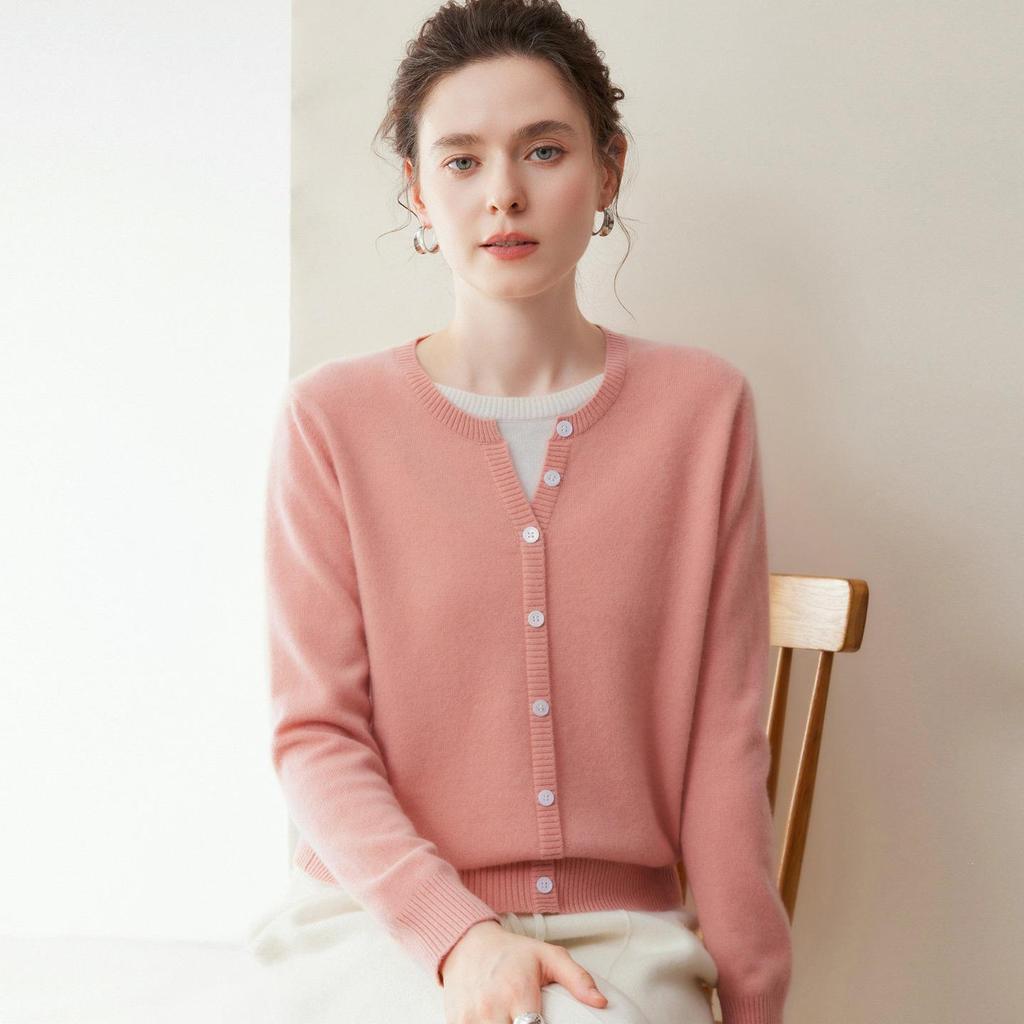 Women's 100% Pure Cashmere Two-Piece Style Cardigan - Autumn/Winter 2026 Collection Sweater Jacket
