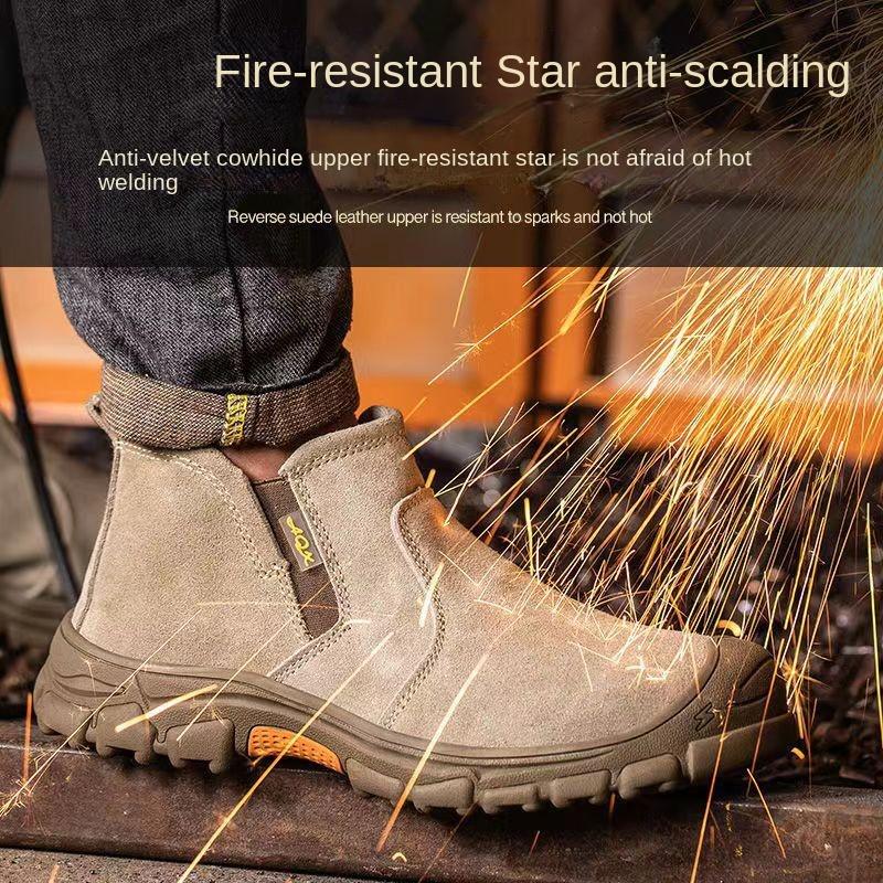 Labor Insurance Shoes Men's Single Shoes Protective Shoes Steel Baotou Anti-smashing Safety Work Protective Shoes