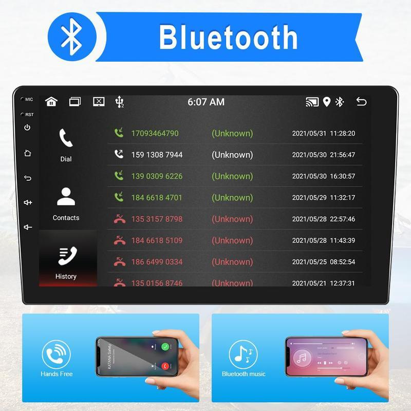Android 11.0 2Din 10,1'' HD 1080P autorádio 1+16G/2+32G MP5 přehrávač do auta WIFI GPS Bluetooth FM rádio Mirror Link AHD Pohled zezadu