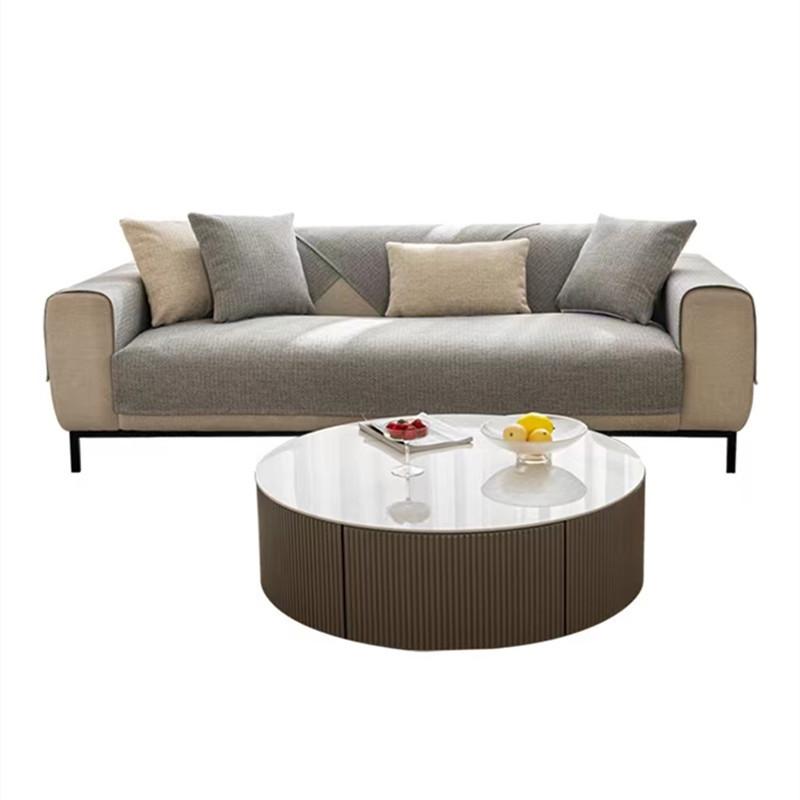 Japanese Style Hemp Simple Modern Living Room Sofa Cushion Four Seasons Universal Solid Color Cloth Liner Cover Towel Non-Slip Sofa Cover