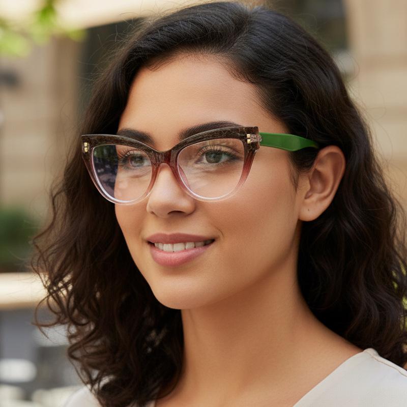 Women's Eyeglasses - Trendy Oversized Cat Eye Glasses