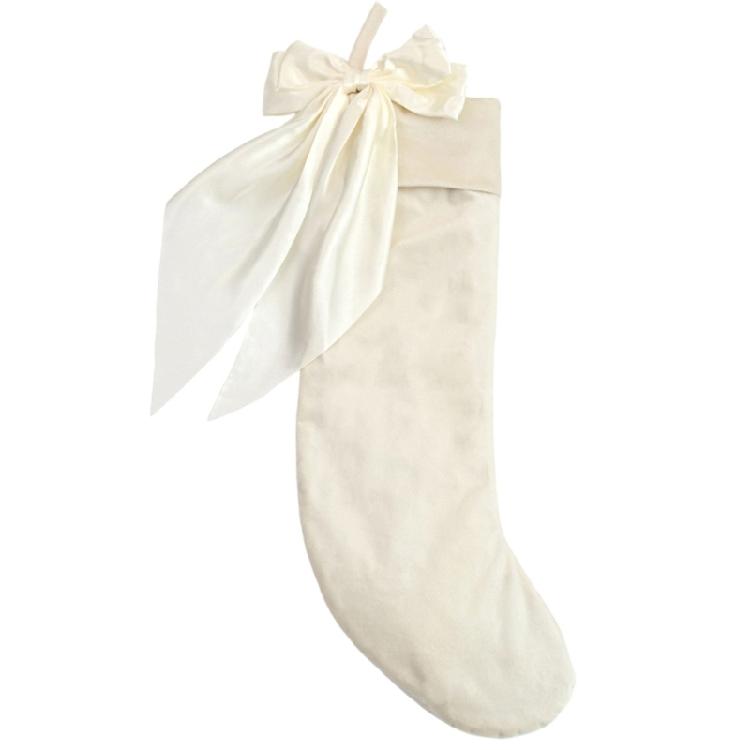 Bows Christmas Stockings Ornament Candy Gift Bag Christmas Hanging Socks For Tree Fireplaces Holiday Decoration