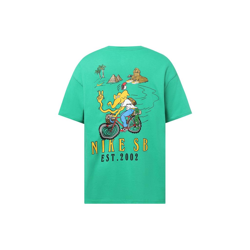 Nike T Shirts Men's Green Crew Neck Moderate Straight Fit FJ1142-324