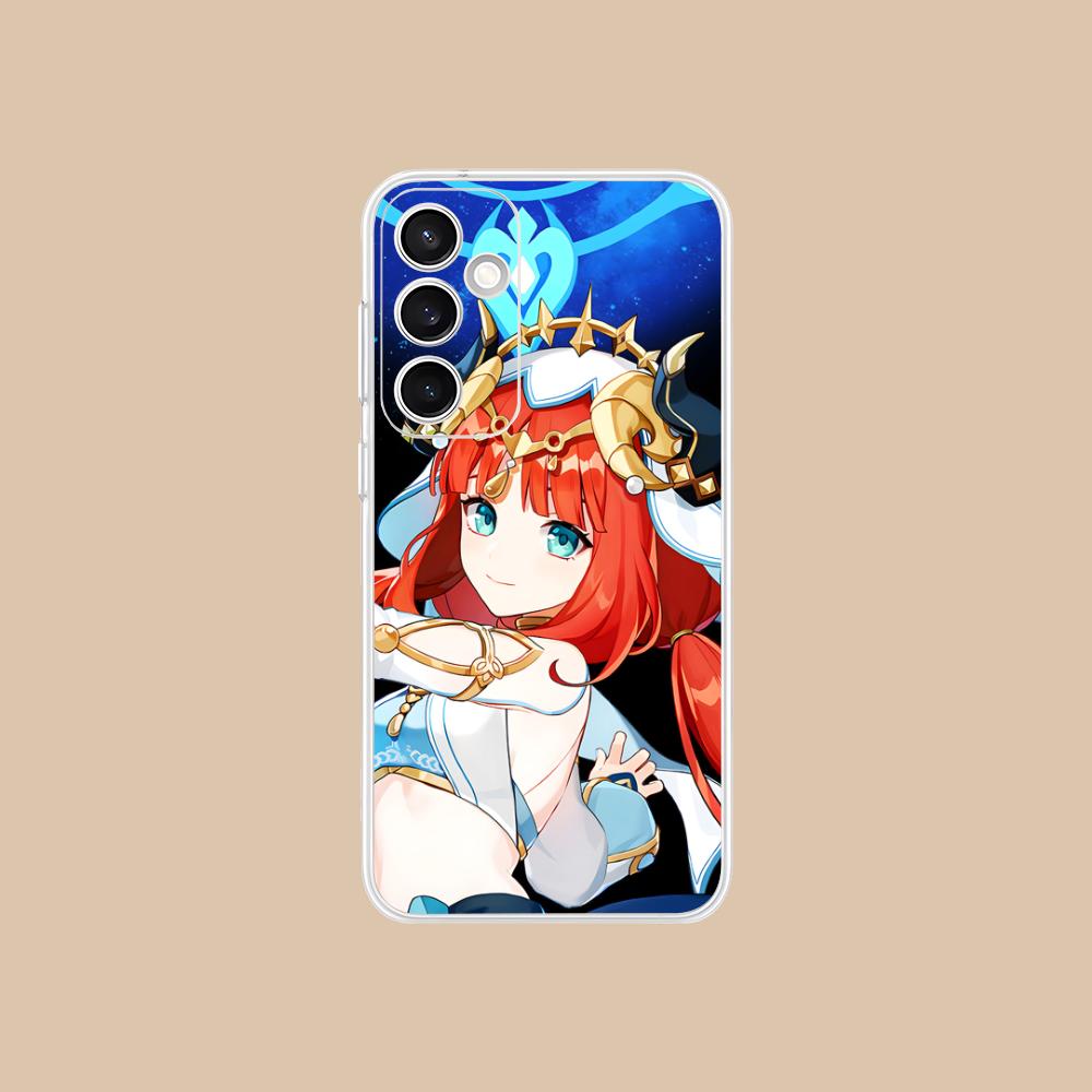 Game GI Nilou Clear Mobile Phone Case for Samsung Galaxy S25 S24 S23 S22 S21Plus FE Ultra Colorful Cover