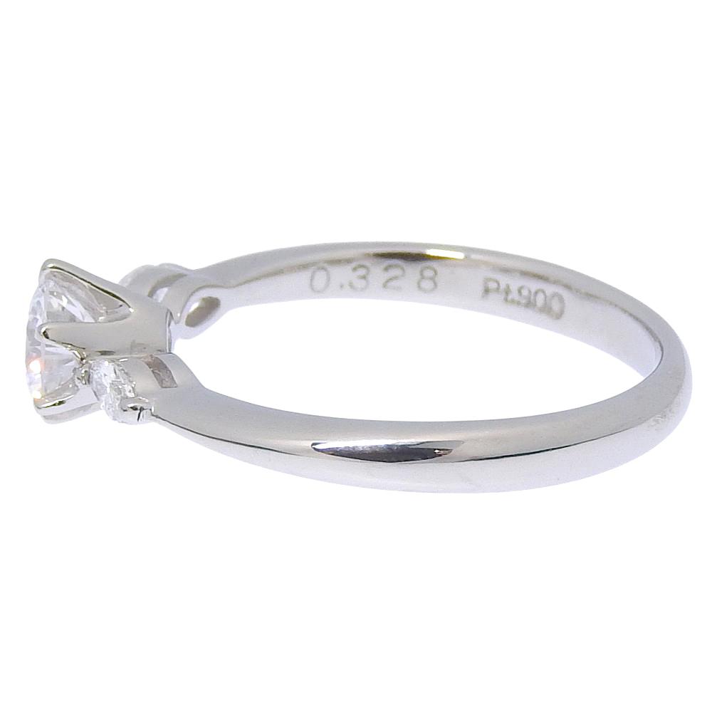 Ring Pt900Platinum/diamond #4.3(US Size) 2.8g Women Used