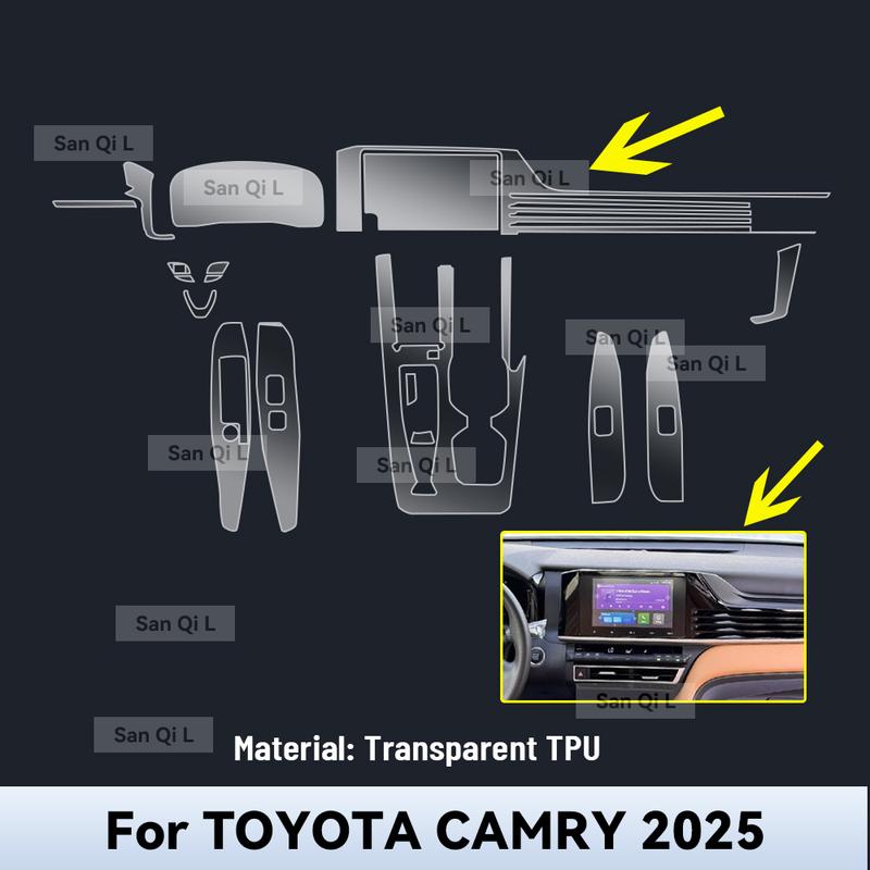 For TOYOTA CAMRY 2025 Car Center Console Media Dashboard Navigation TPU Anti-scratch Protector Interior Film