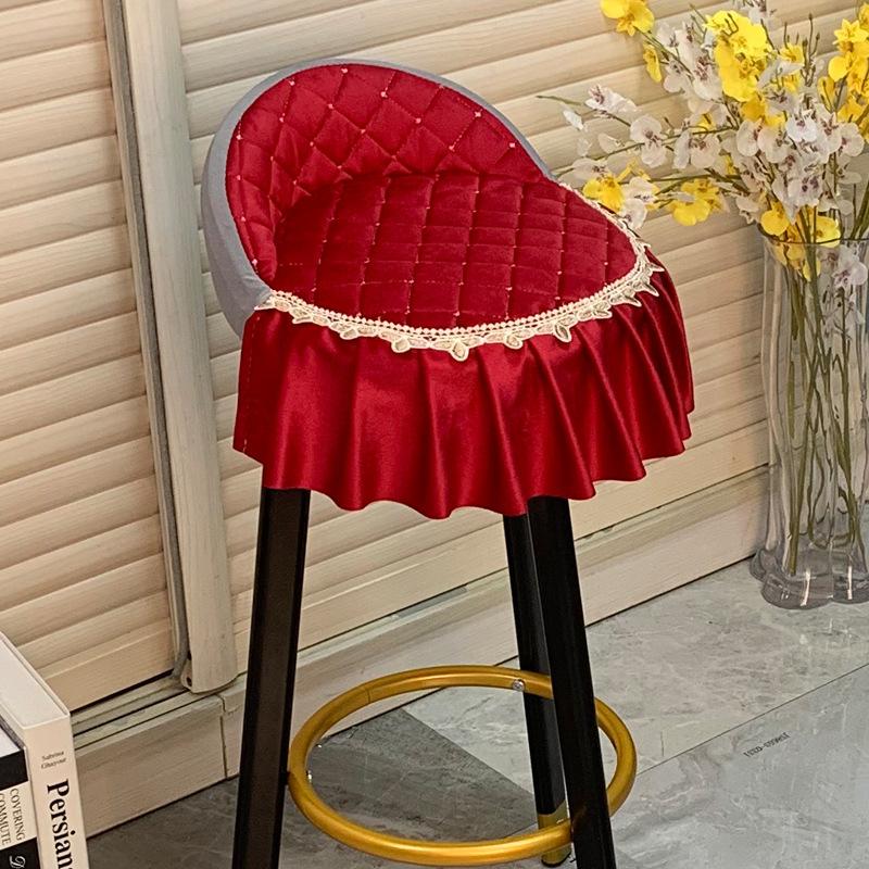 Round Chair Cover Round Backrest Elastic Armor Force Is Fixed-hair Belt, Low Back Bar Stool, Shangli Bar Chair Table Thickened