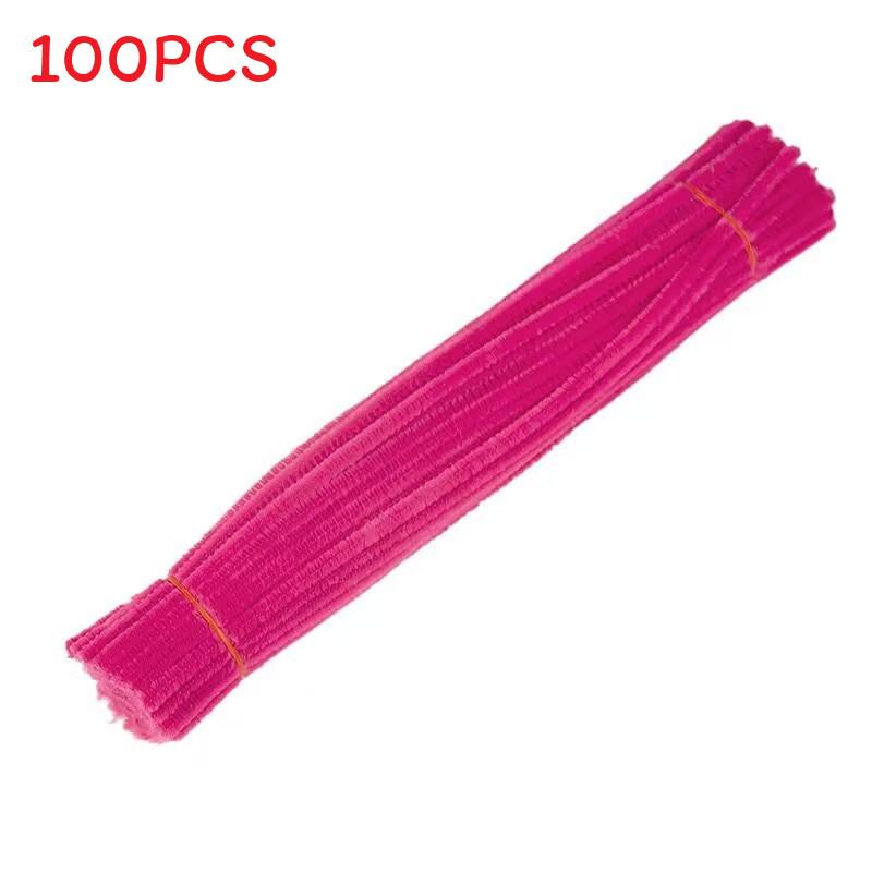 Pcs 100 Colorful Plush Root Twisting Rod Soft Felt Wire Strips Diy Decorations