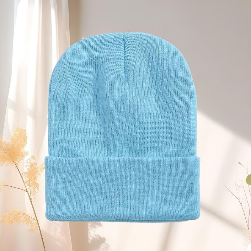 Czapka wełniana jesienno-zimowa czapka na zimno czapka dziergana dla pary czapka dziergana w kolorze cukierkowym wzór haftu tekst