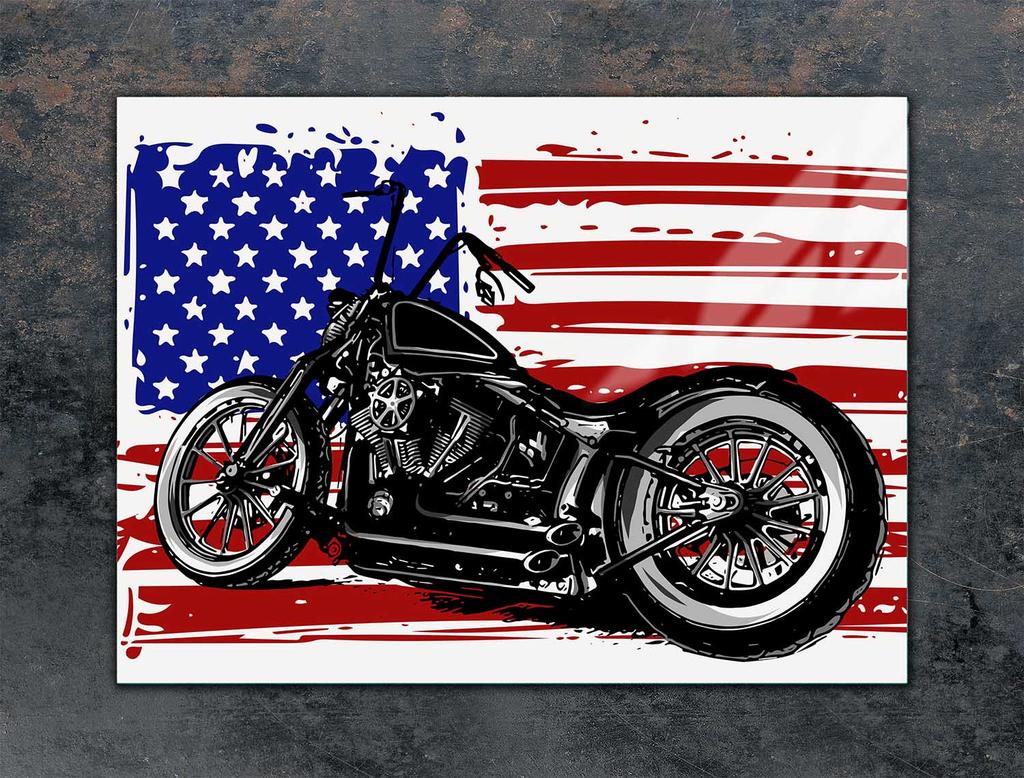 SZKLANA PŁYTA OCHRONNA NA KUCHENKĘ 70x52 MOTOCYKL