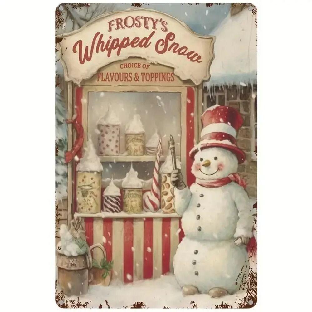 Vintage Christmas Metal Tin Sign Home Festive Wall Decor