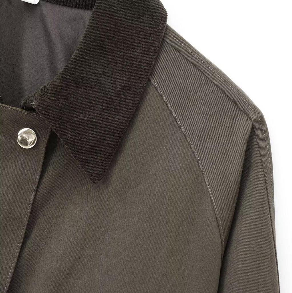 Chaqueta Retro para Mujer 2025 con Cuello de Pana y Cuero Encerado - Estilo Casual Europeo y Americano