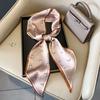 Long oblique corner scarf silk scarf high-end fashion versatile scarf streamer strap bag simulation silk Korean version scarf