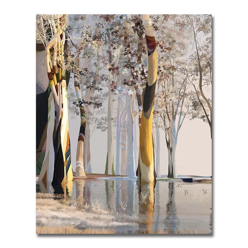 Modern Abstract Tree of Life Oil Painting Prints On Canvas Painting Posters Colorful Tree Wall Art Picture for Living Room Decor