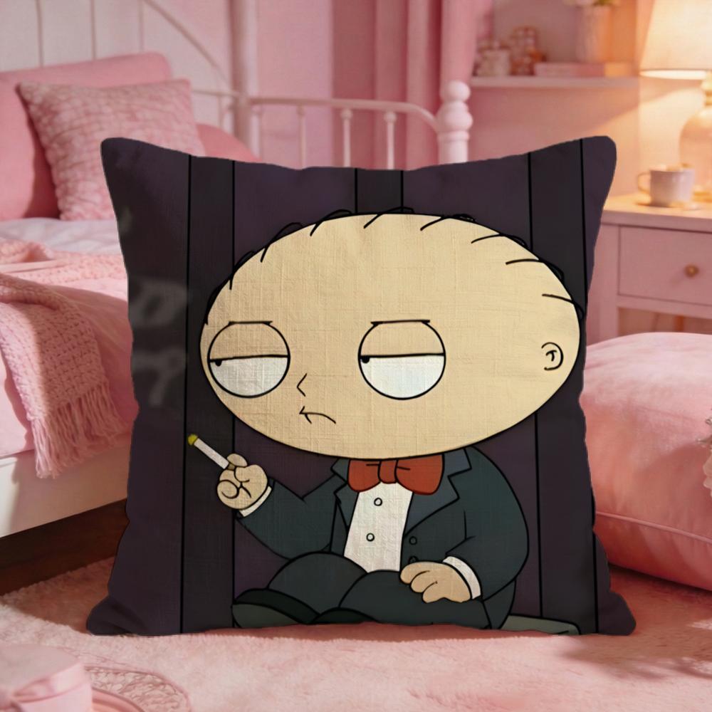 Family GGuys Funny Anime Cushion Cover Premium Comfort Reversible Pillow Cove Two In One Design For Any Room Car Interior