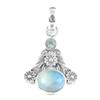 Larimar Blue Topaz Rose Quartz Granát Měsíční kámen Dámský přívěsek 925 Sterling Silver Jemné šperky
