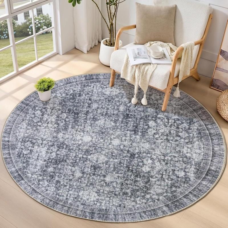 Bohemian Style Round Area Rug Living
