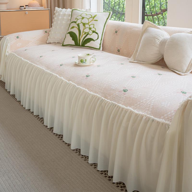 

Chenille Cream Lace Skirt One-Piece Sofa Cover 2026 130cm