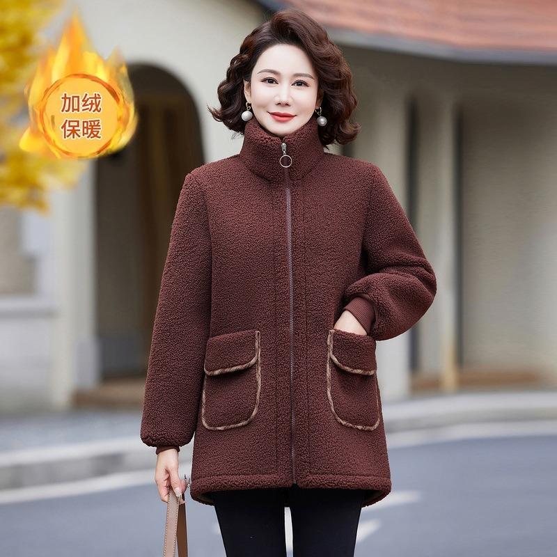 Autumn and winter granular fleece padded jacket large size padded jacket new jacket women's fleece thickened top