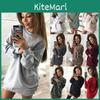 Stylové dámské oversized šaty s kapucí Dlouhý pulovr Mikina Pro zimní nošení