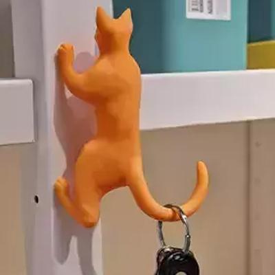 Katzenhaken mit langen Armen 3D-gedruckte kletternde Katze Schlüssel Headset Schmuck Aufhänger Zuhause Büro Simulation Tier Hängende Dekoration