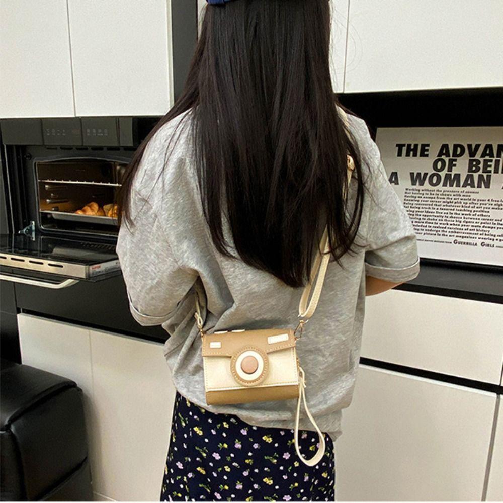 Kleine Tas Grappige Vierkante Tas Mini Contrasterende Kleur Crossbody Tas Draagbare Camera Schoudertas Dames