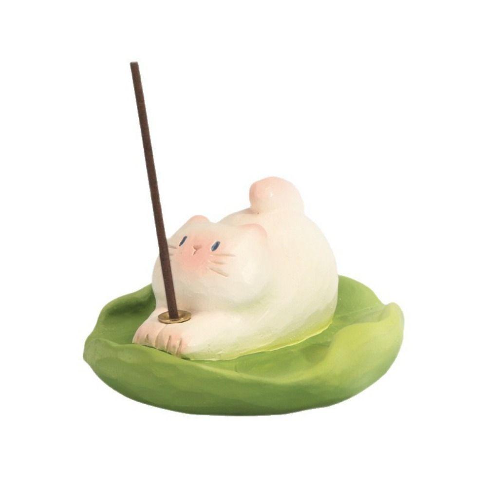 Cute Incense Stick Stand Mini Kitten Figurine Fun Gifts Desktop Ornament  Home Decor