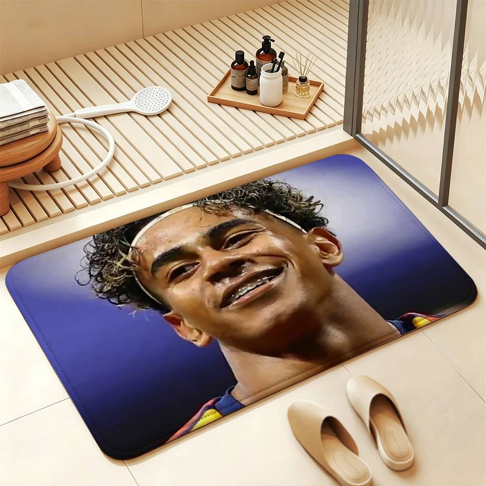 L-Lamine Yamal 19 Wonderkid Soft Comfortable Short Plush Rug Carpet mat Anti‑Slip Floor Mat Machine Washable Home Decor