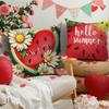Watermelon and Dandelion Theme Digital Printing Pillow Cover Short Plush Suitable Living Room Bedrooms Sofas Throw Cushion Cover