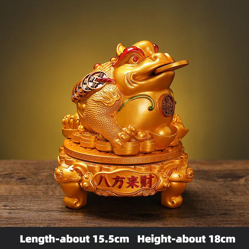Golden Toad Wealth Attract Decoration Crafts Living Room Wine Cabinet TV Cabinet Opening Gifts Chinese Style Ornaments