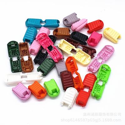 Colorful Plastic Button Tail Clip Bell Rope Stopper Elastic Shoelace Adjustment Buckle